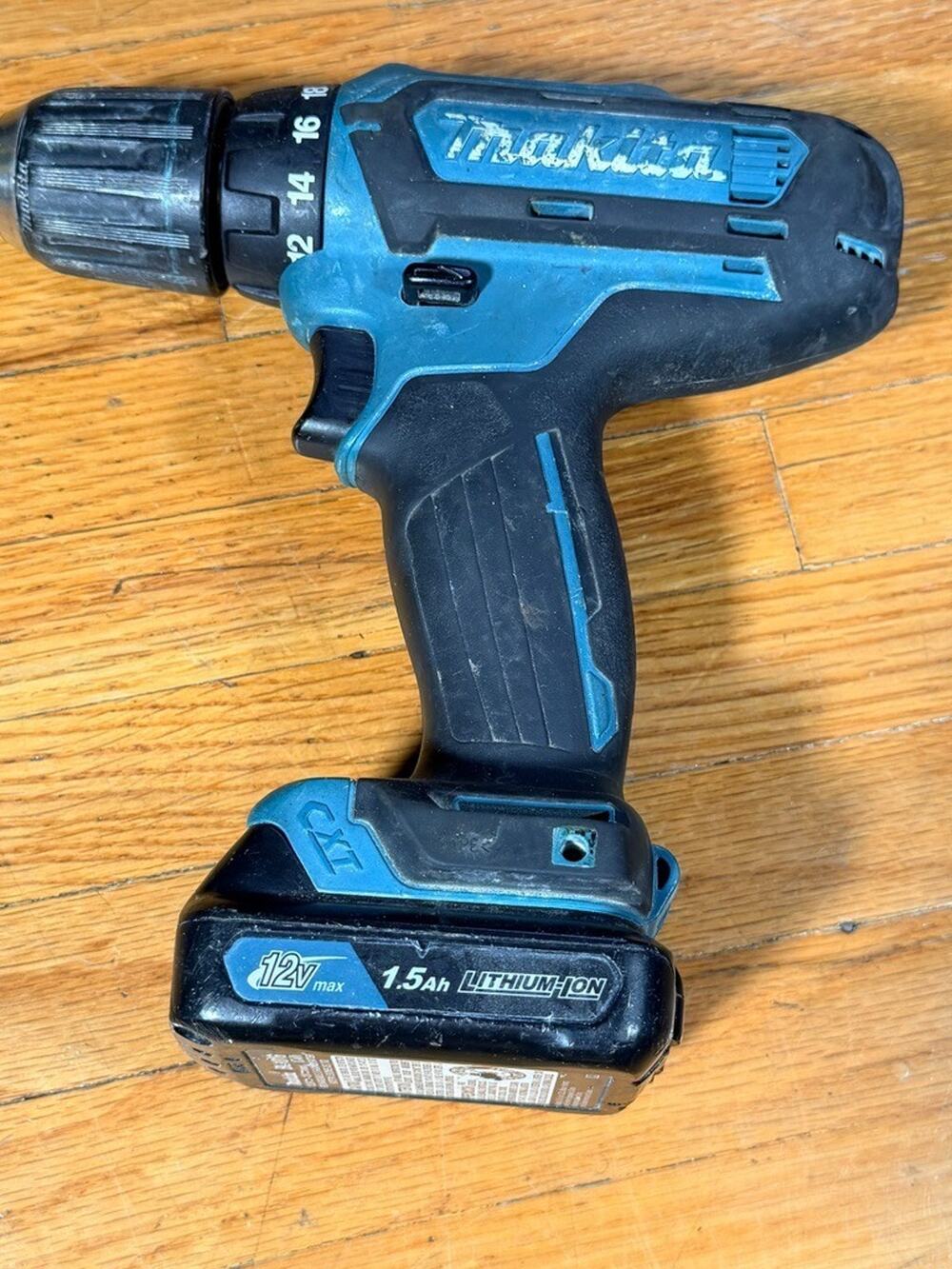 Makita FD05 12V Max CXT 3/8" Cordless Drill Driver + 1.5Ah Battery Tested